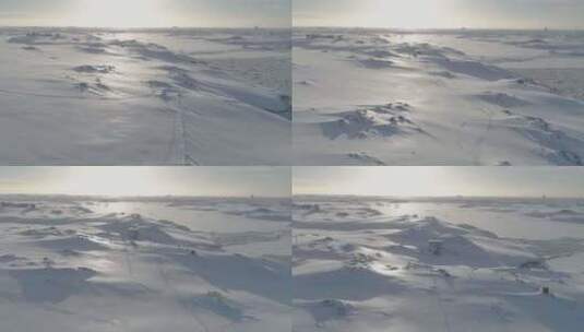 南极洲空中早晨日出景观高清在线视频素材下载