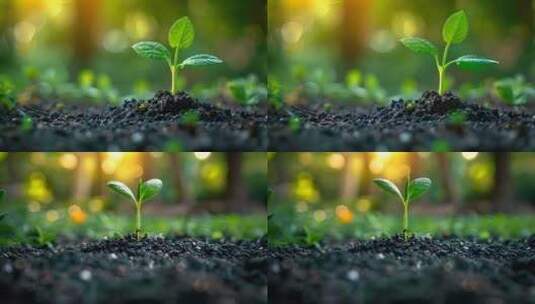 小树苗植物生长种子发芽生命ai素材原创高清在线视频素材下载