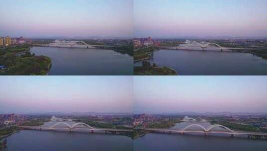 辽宁辽阳太子河夕阳景观高清在线视频素材下载