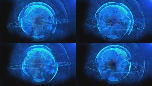 地球数字云地球旋转。高清在线视频素材下载