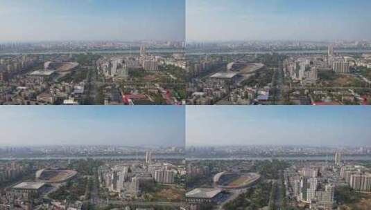 湖南湘潭城市风光城市建设航拍高清在线视频素材下载