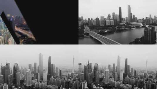 广州城市分屏显示片头宣传设计高清在线视频素材下载