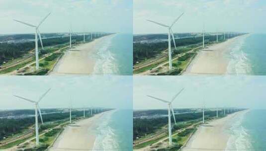 海边风力发电，清洁能源高清在线视频素材下载