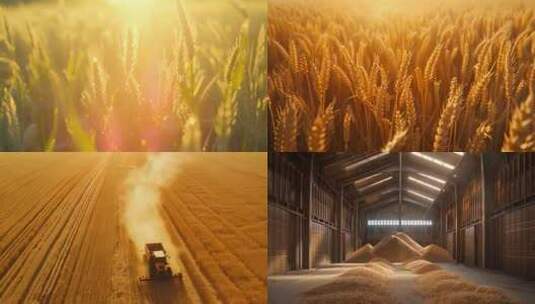 农业科技宣传-科技农业麦子丰收高清在线视频素材下载
