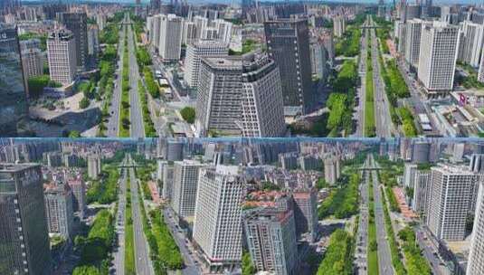 广东省东莞市东莞大道航拍延时车流城市风景高清在线视频素材下载