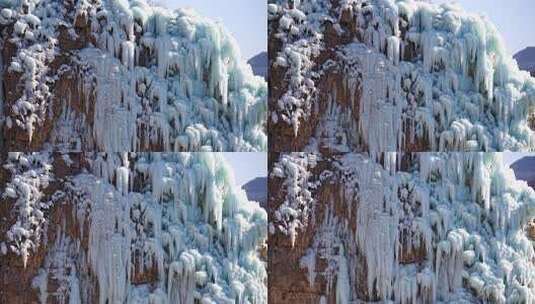 沕沕水 沕沕水景区 沕沕水冰瀑  冰川高清在线视频素材下载