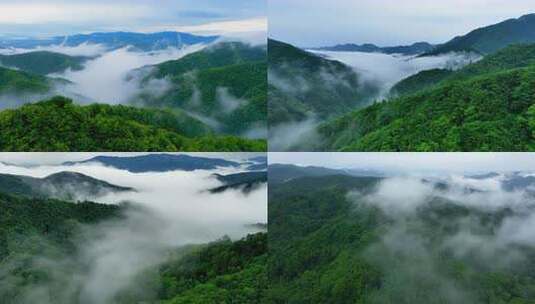 山峦云海自然风光航拍全景高清在线视频素材下载