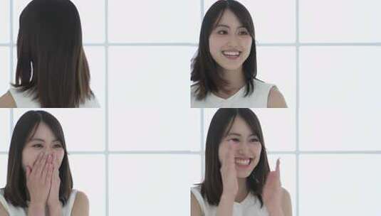 振向笑手女性高清在线视频素材下载