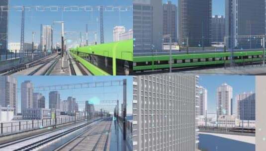 列车城市穿梭动画高清AE视频素材下载