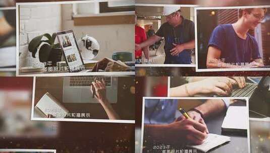 红色历史回顾党政党建图文照片展示模板高清AE视频素材下载