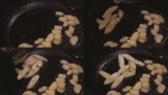 葱姜蒜配菜炝锅高清在线视频素材下载