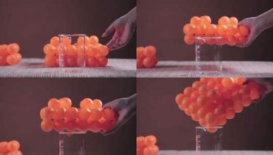 乒乓球氨基酸肽 蛋白质分子大小演示实验教具高清在线视频素材下载