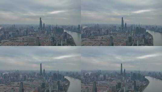 上海CBD航拍风光高清在线视频素材下载