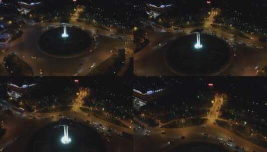 江西赣州城市夜景交通航拍高清在线视频素材下载
