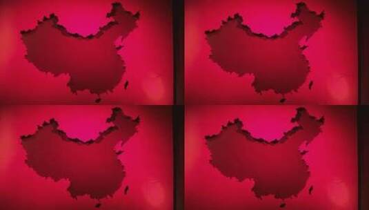 红色中国地图背景高清在线视频素材下载