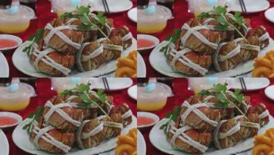 螃蟹美食大餐高清在线视频素材下载