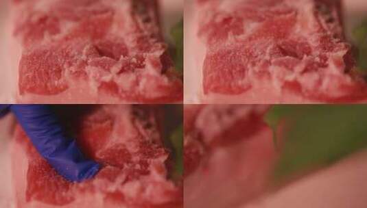 【镜头合集】特写猪肉五花肉纹理肥肉瘦肉高清在线视频素材下载
