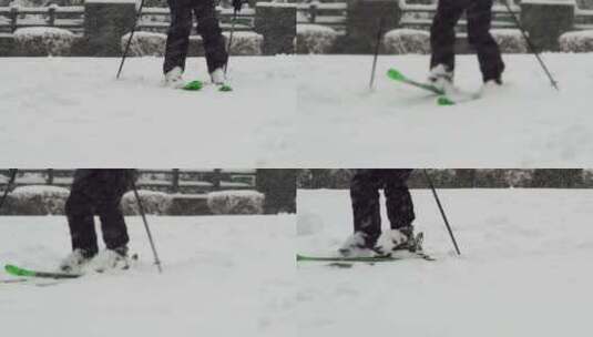 在公园里滑雪高清在线视频素材下载