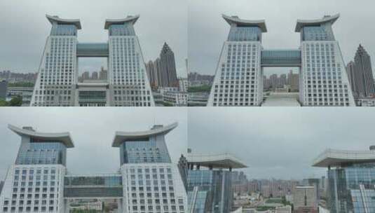 湖北省出版城，直推上升镜头高清在线视频素材下载