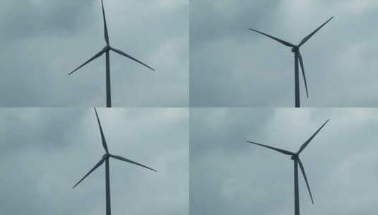 风力发电机工作过程实时拍摄视频高清在线视频素材下载