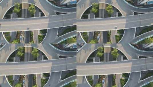 航拍城市交通高架桥高清在线视频素材下载