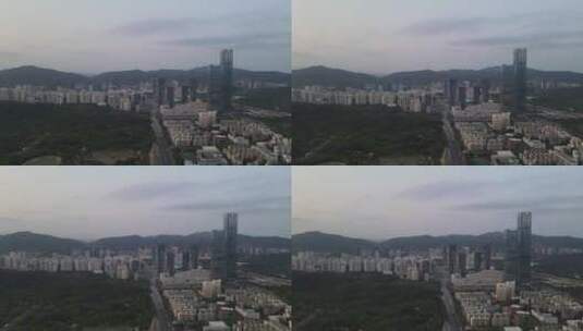 航拍深圳城市风光高楼建筑高清在线视频素材下载