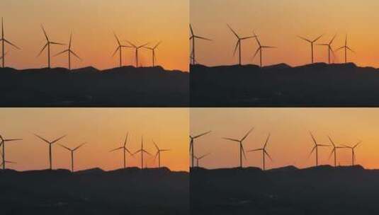 电网电力发电太阳能发电站能源风车风力高清在线视频素材下载