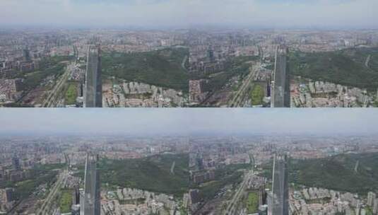 航拍东莞第一高楼高清在线视频素材下载