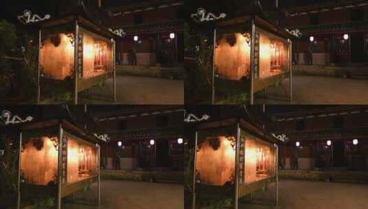 天台山高明寺禅院燃烧的蜡烛高清在线视频素材下载