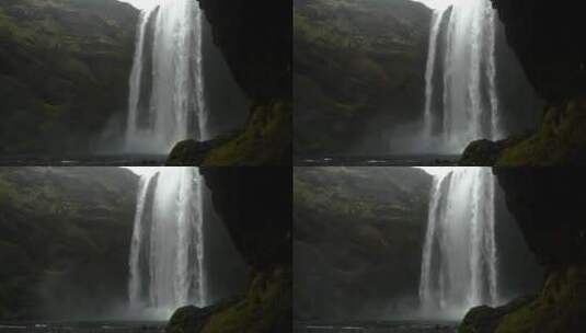 悬崖上的大瀑布高清在线视频素材下载
