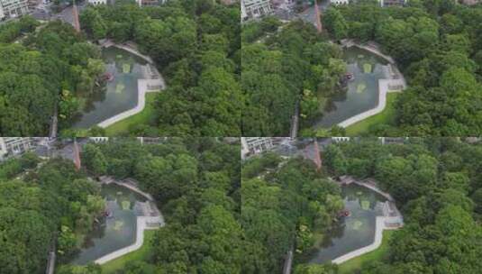 上海徐家汇公园4K航拍高清在线视频素材下载
