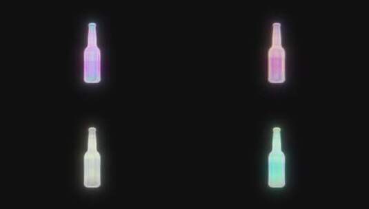 赛博朋克招牌正视酒瓶通道高清在线视频素材下载