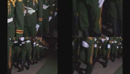 国旗护卫队方阵军人脚步特写 口号 走路声高清在线视频素材下载