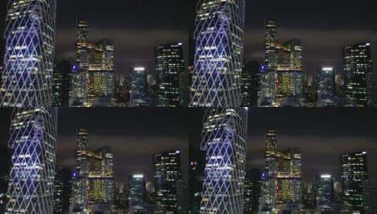 航拍深圳腾讯滨海大厦夜景高清在线视频素材下载