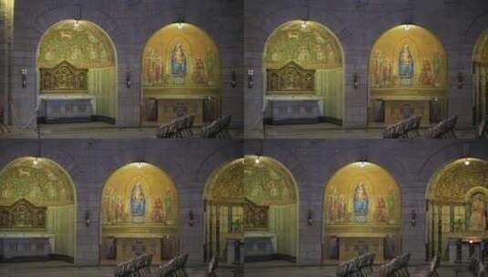 圣母安眠堂内部装饰高清在线视频素材下载