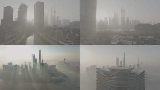 【4K-Dlog-50P】上海平流雾日出航拍高清在线视频素材下载