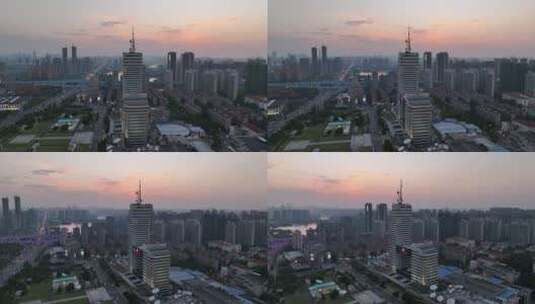5K航拍夕阳下的湖南电视台大楼8高清在线视频素材下载