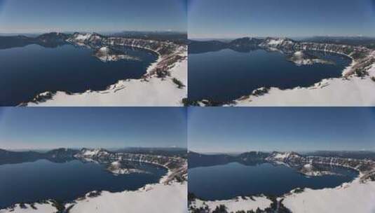 航拍火山湖景观高清在线视频素材下载