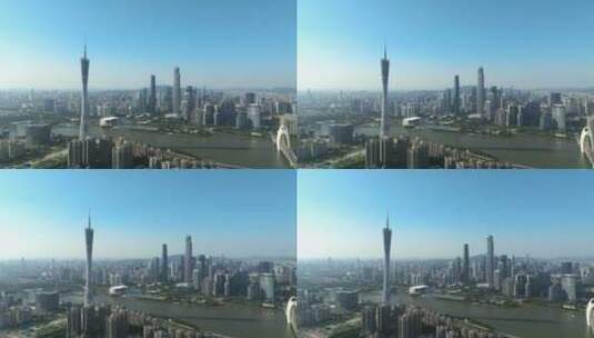 广州塔珠江新城航拍高清在线视频素材下载