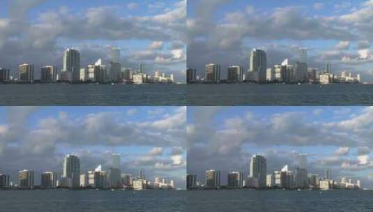 沿海城市建筑物天际线景观高清在线视频素材下载