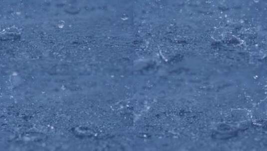 慢镜雨滴落在水面上高清在线视频素材下载