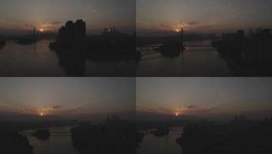 福州解放大桥落日高清在线视频素材下载