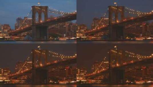 大桥夜幕降临高清在线视频素材下载