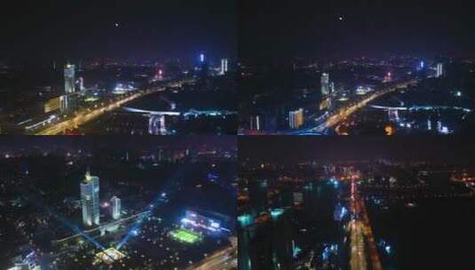 4K航拍湖南广电中心夜景5高清在线视频素材下载