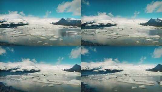 冰川缓慢崩解冰川融化雪崩冰裂南极北极高清在线视频素材下载