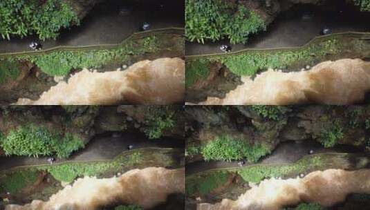 大峡谷里的河流航拍高清在线视频素材下载