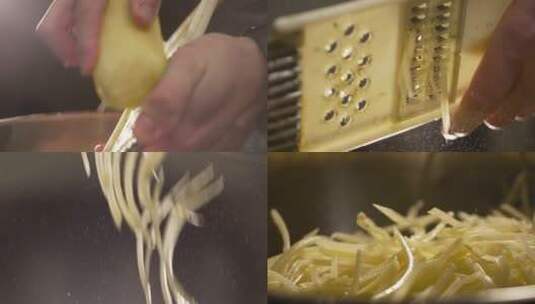 擦土豆丝-高速摄影高清在线视频素材下载