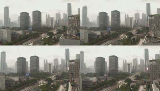 城市里的薄雾景观高清在线视频素材下载