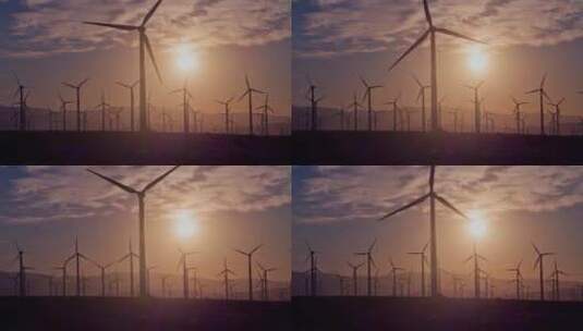 风力涡轮机旋转风车高清在线视频素材下载