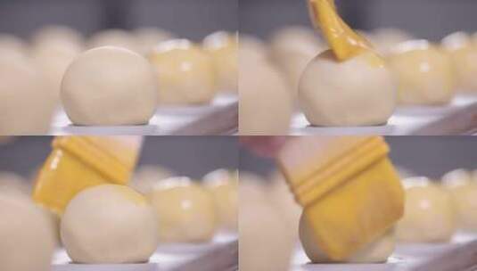 蛋黄酥刷蛋液 (4)高清在线视频素材下载